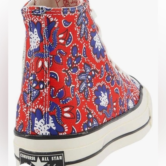 Converse Chuck 70 High 'Paisley Habanero Red' Floral Sz 9 Elevated Basic Casual - Picture 7 of 16